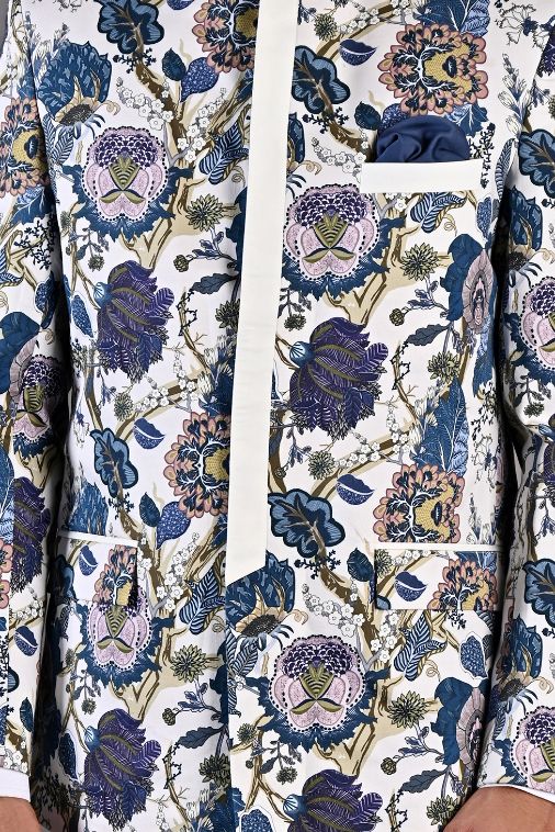 Karl Multi Printed Bandhgala Jacket Set with pant - Image 3