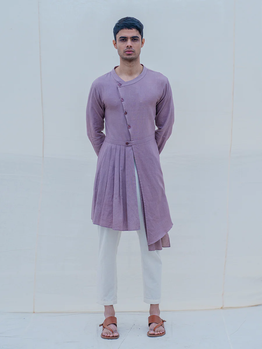 Cotton X Linen Mauve Kurta