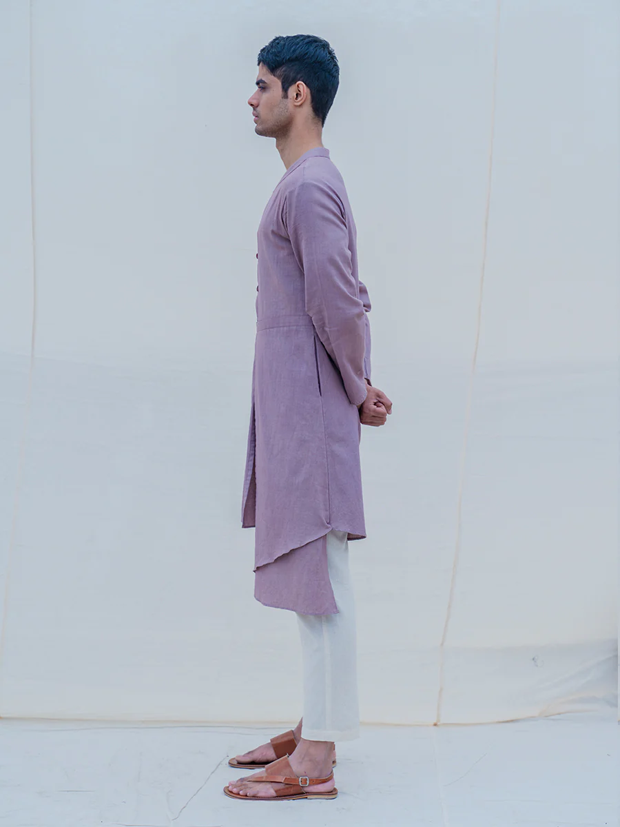 Cotton X Linen Mauve Kurta - Image 3
