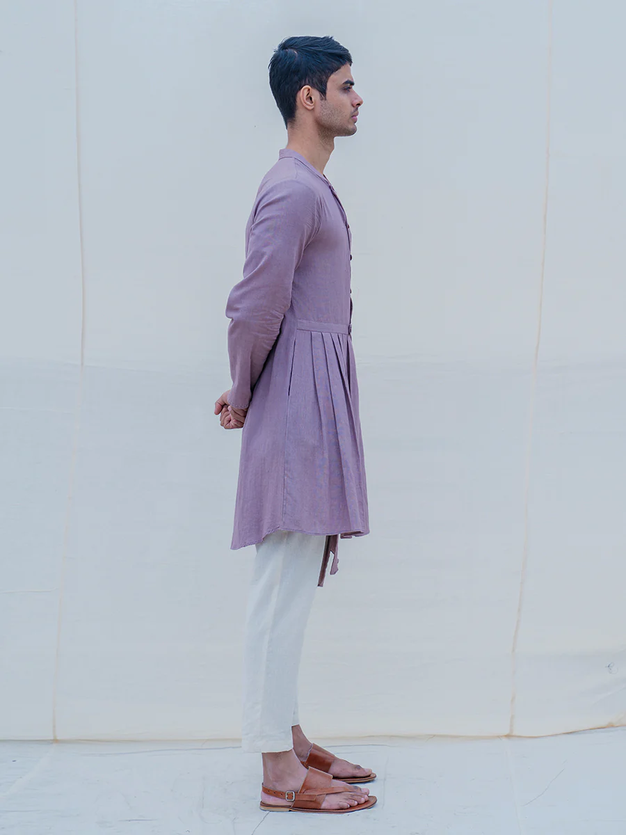 Cotton X Linen Mauve Kurta - Image 4