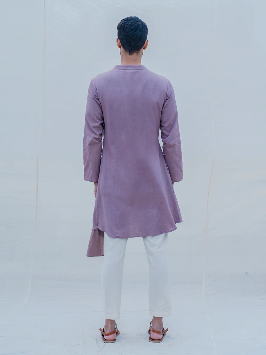 Cotton X Linen Mauve Kurta - Image 5