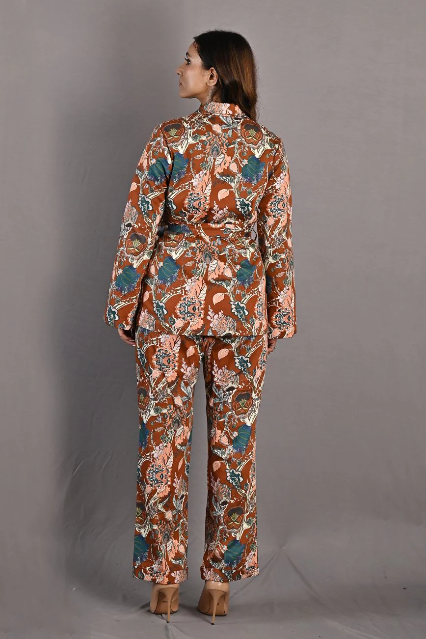 Liana- Maroon & Multi Printed Jacket Set - Image 6