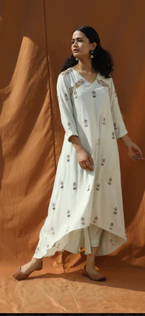 Mesme- Light Mint Green Block Printed Tunic Dress Set - Image 3