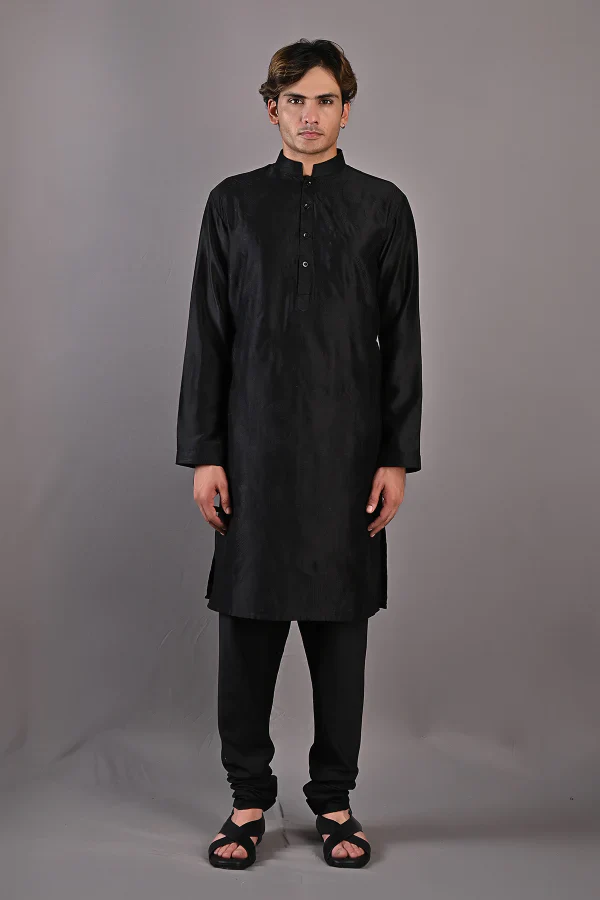 LUPINE - Black Embroidered Kurta Set