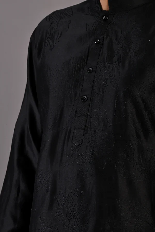 LUPINE - Black Embroidered Kurta Set - Image 2