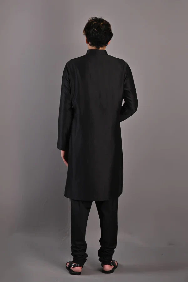 LUPINE - Black Embroidered Kurta Set - Image 3