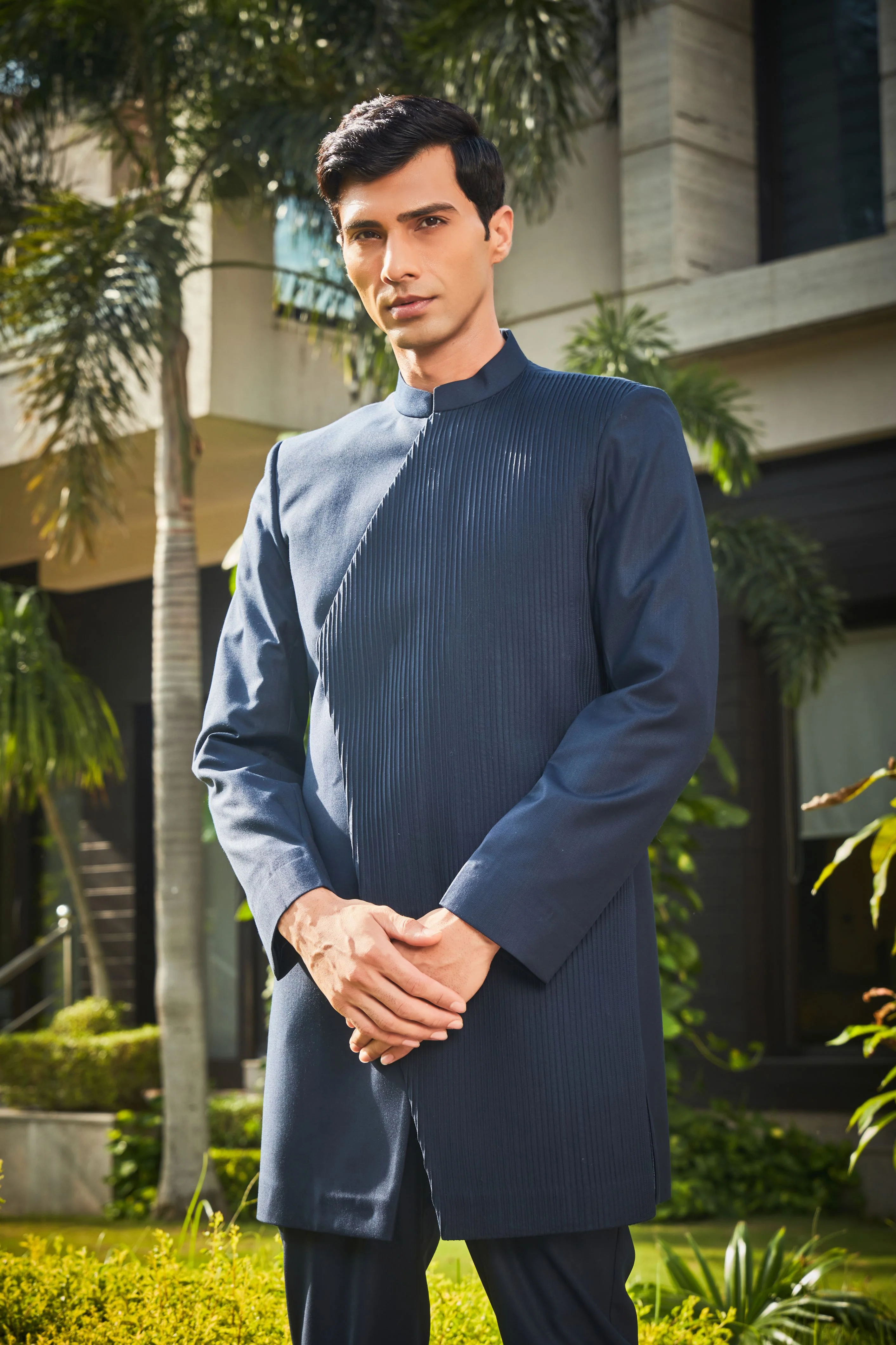 Mark- Navy blue Indo-western set - Image 2