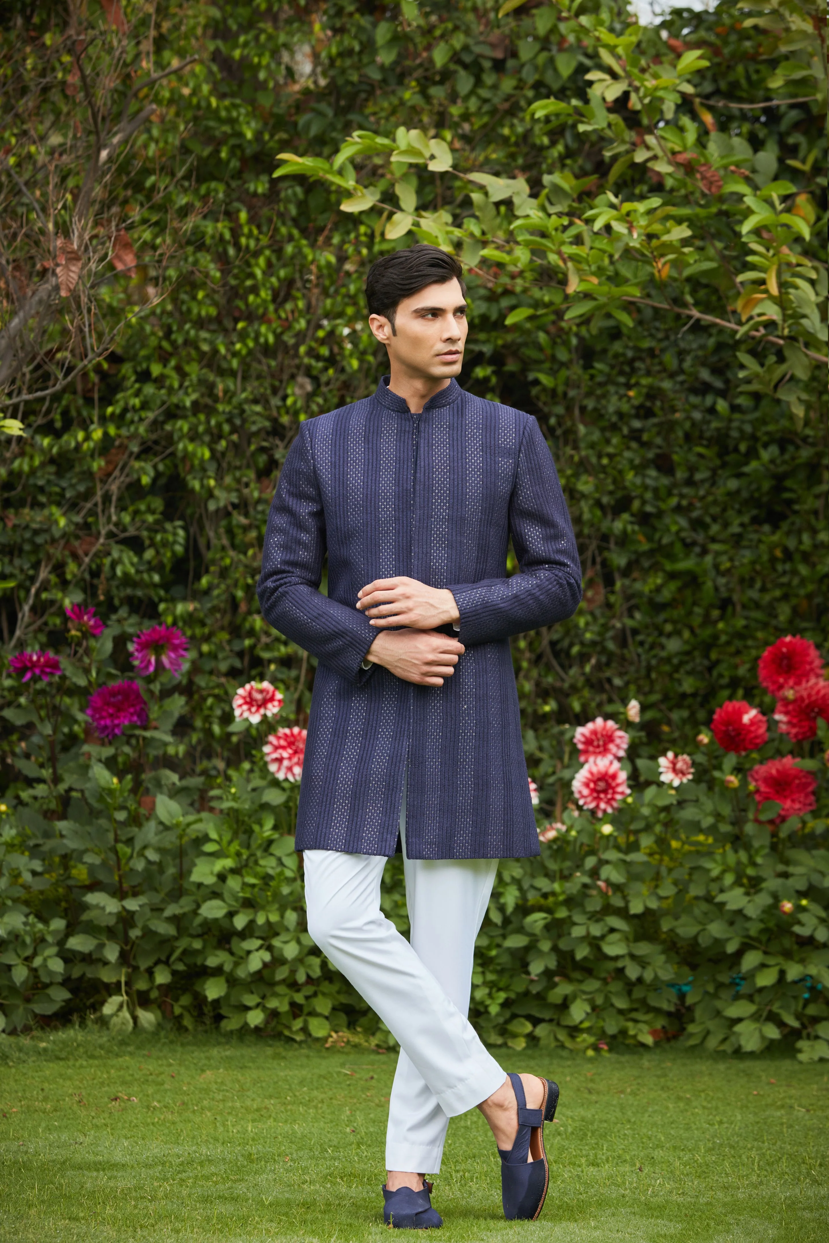Marya Achkan Jacket With Pant Set - Image 3