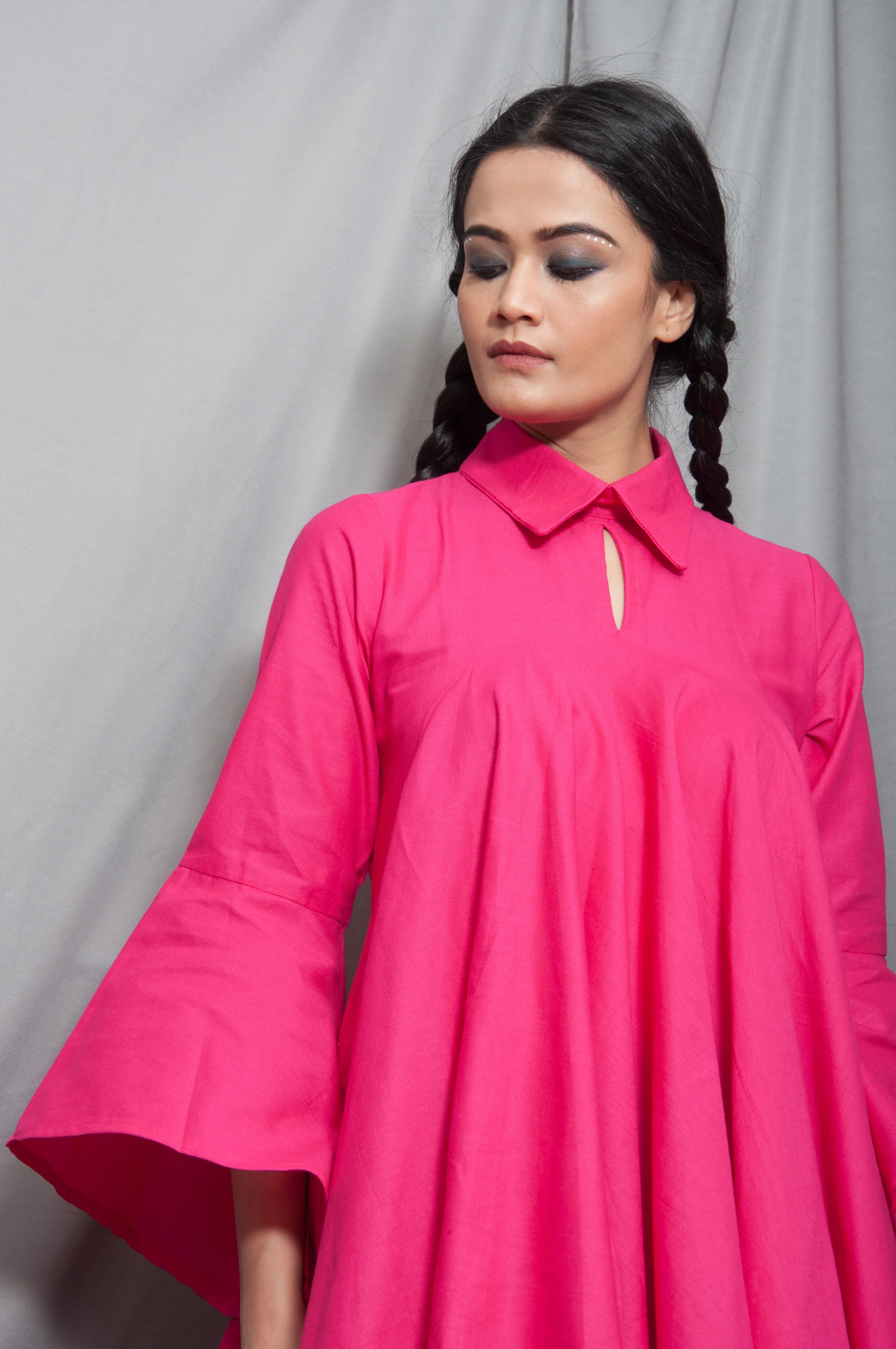 Maya- Pink Asymmetrical Frill Top - Image 5