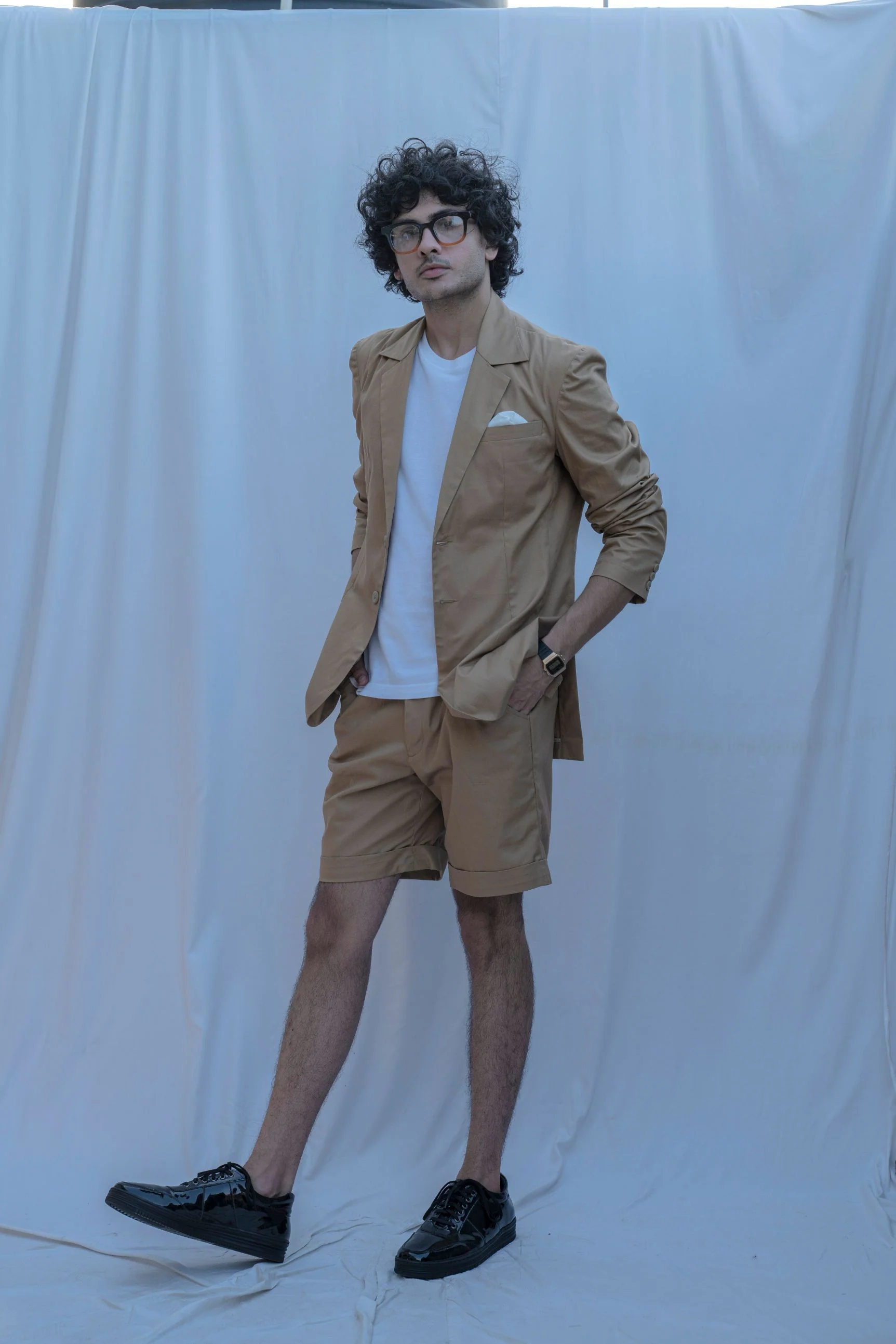 Memphis - Tan Suit With Short Pant Set - Image 2