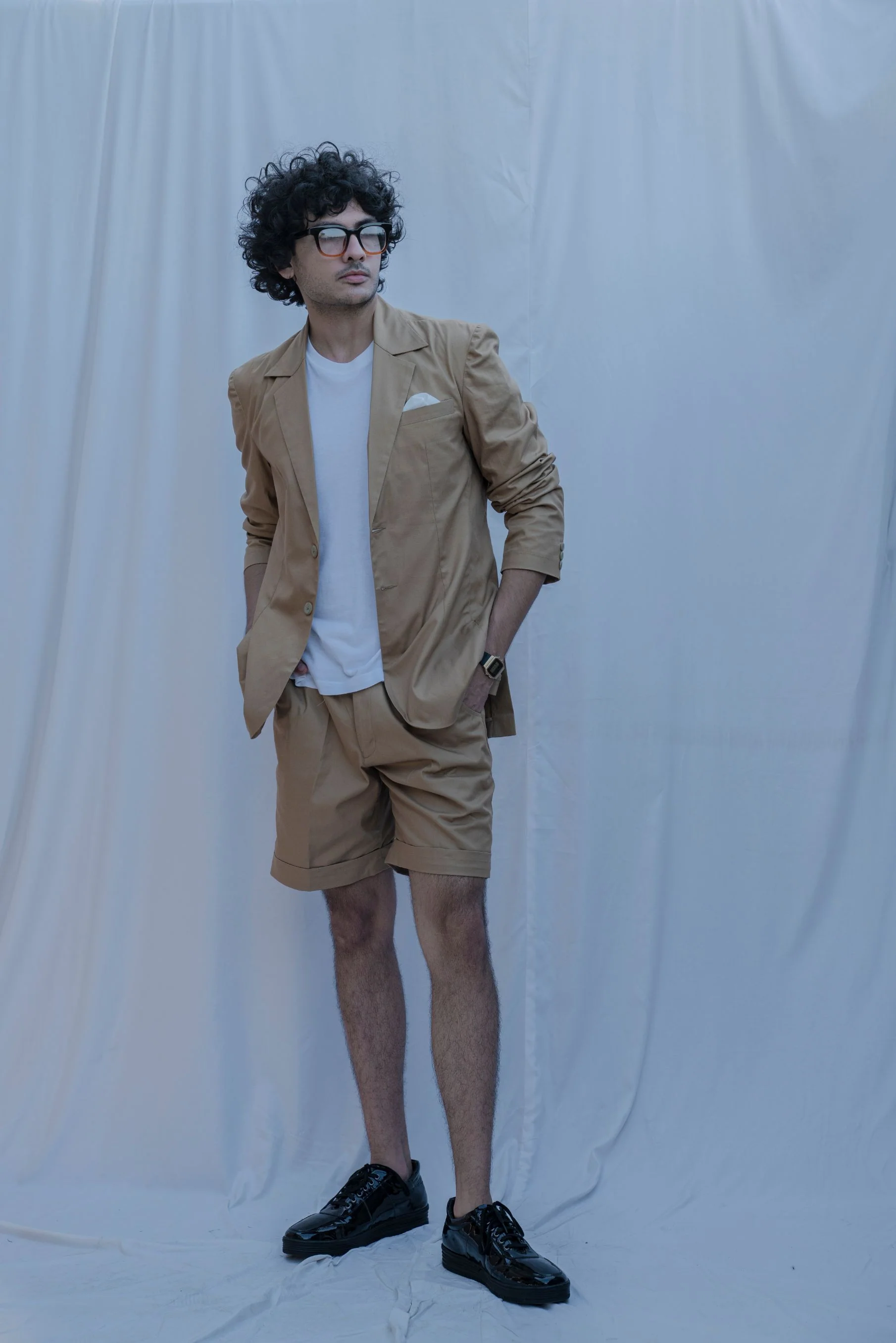 Memphis - Tan Suit With Short Pant Set - Image 3