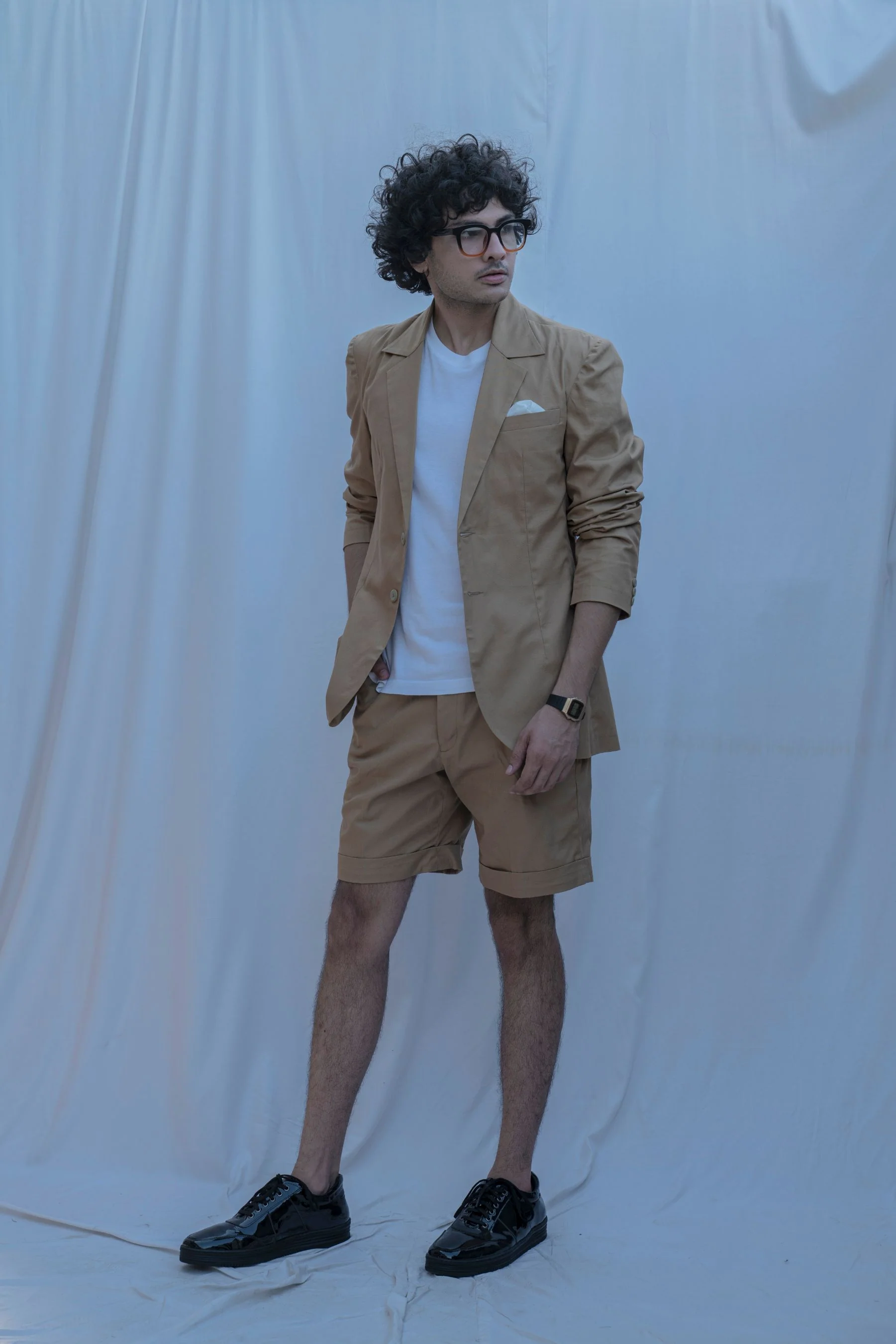 Memphis - Tan Suit With Short Pant Set - Image 4