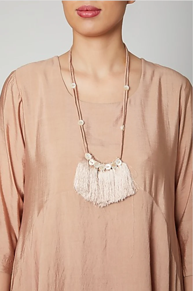 Nadia- Rose gold Indo Western Cowl Dress - Image 3