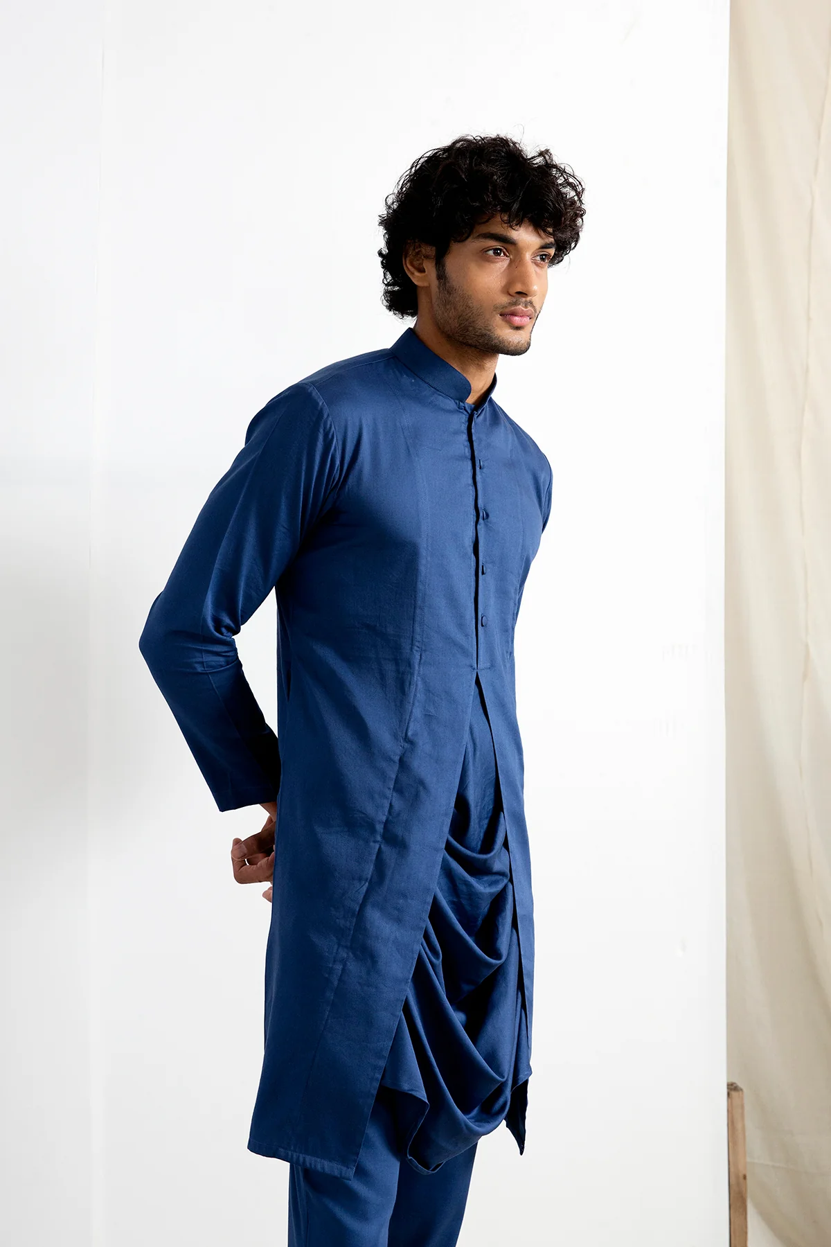 Niall Quilted Nehru Jacket with Cowl Kurta Set - Image 7