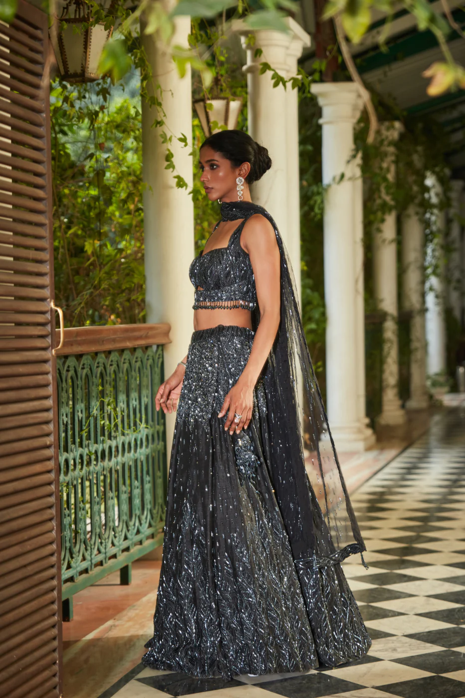 Noir Celeste Lehenga Set - Image 5