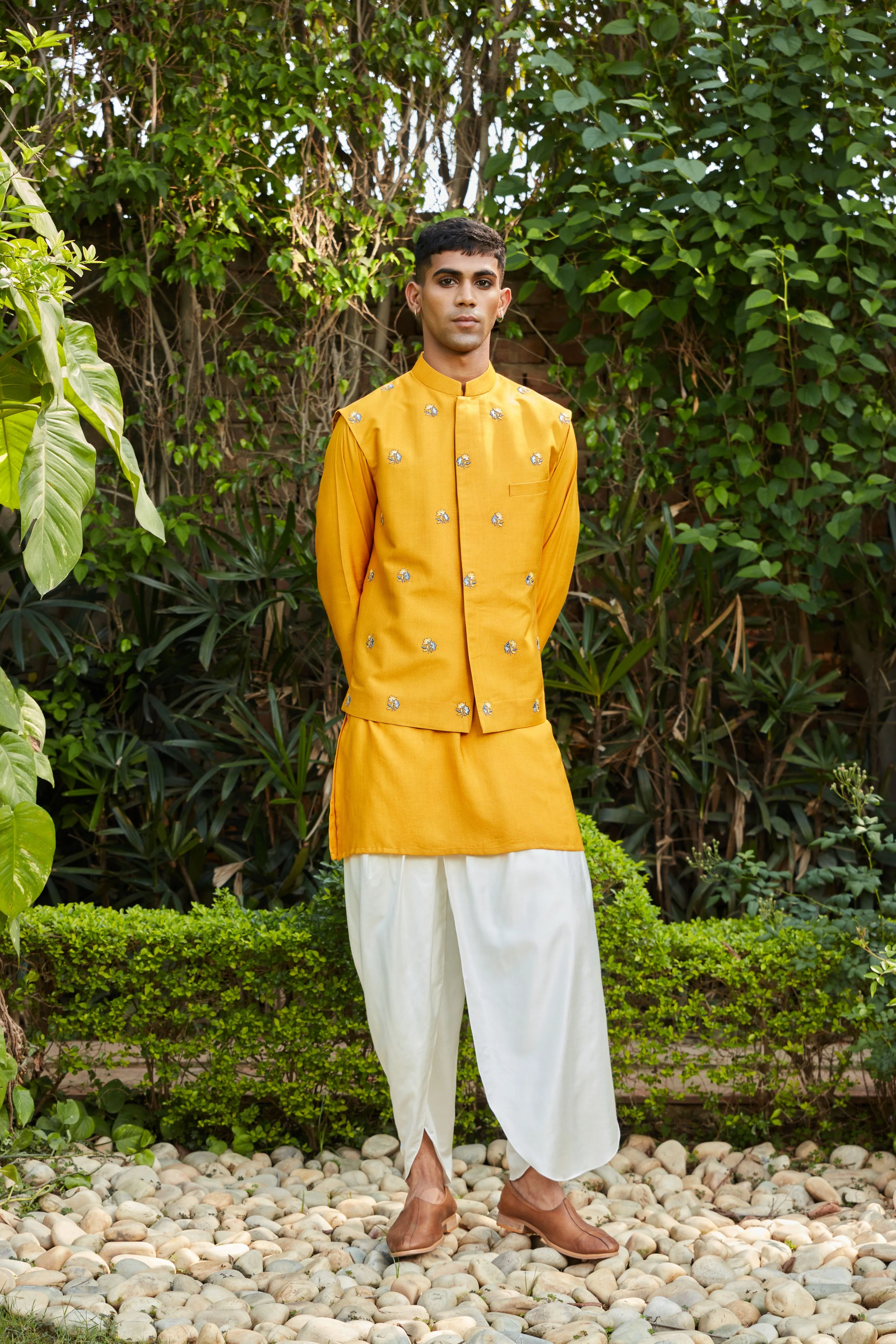 Numair Nehru Jacket with Kurta and Pants Set