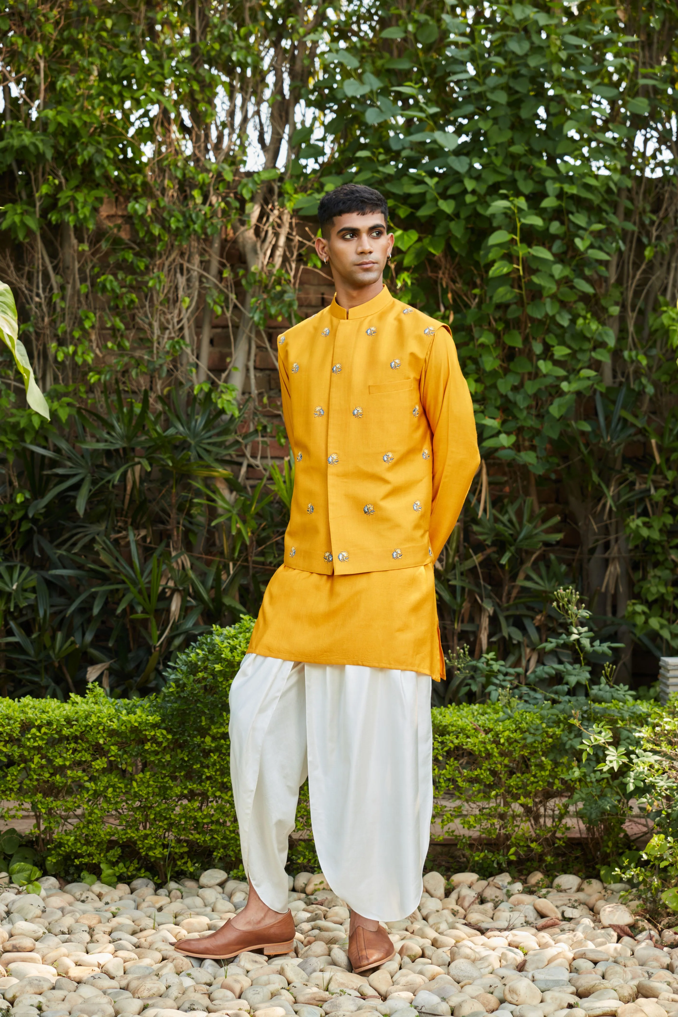 Numair Nehru Jacket with Kurta and Pants Set - Image 3