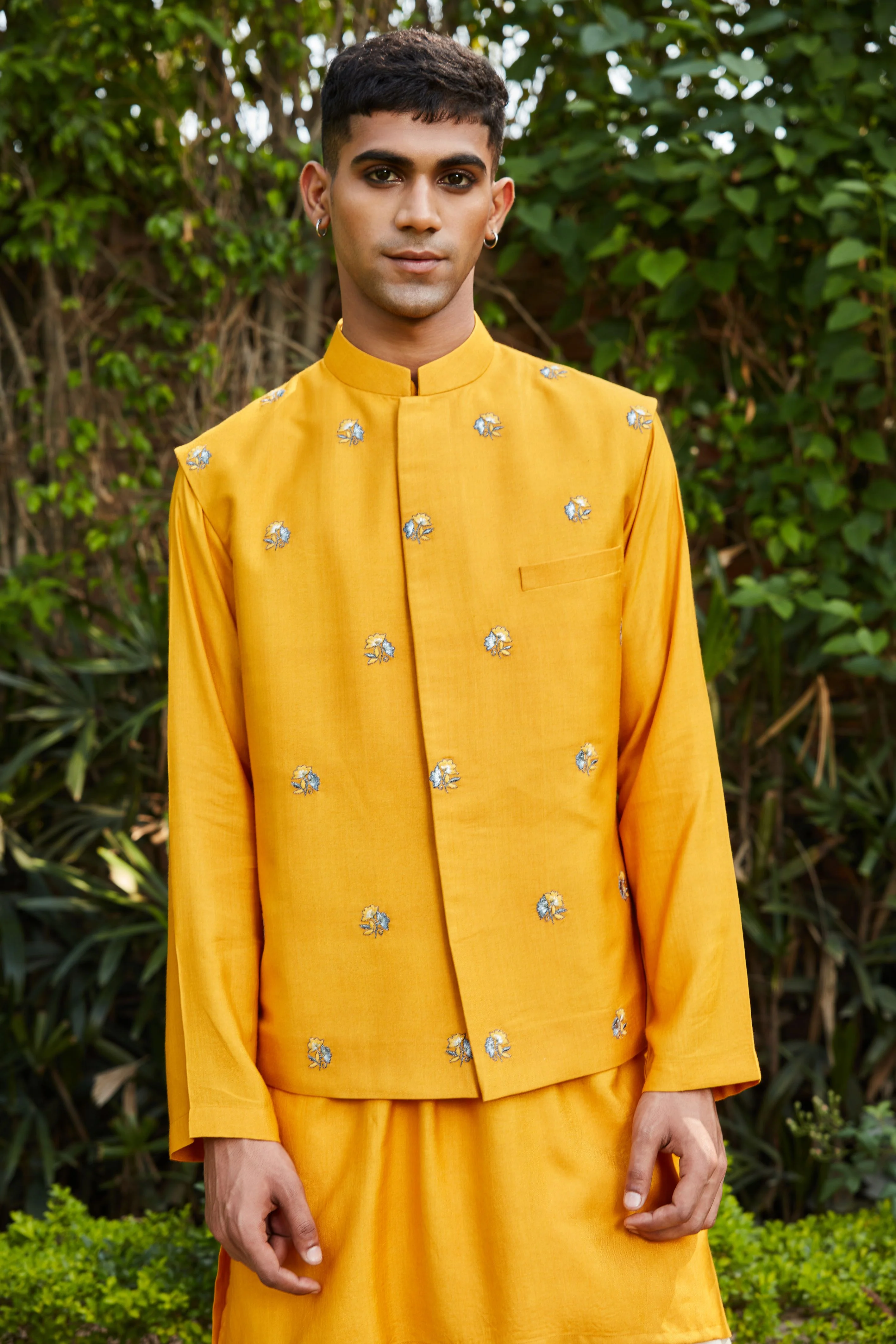 Numair Nehru Jacket with Kurta and Pants Set - Image 4