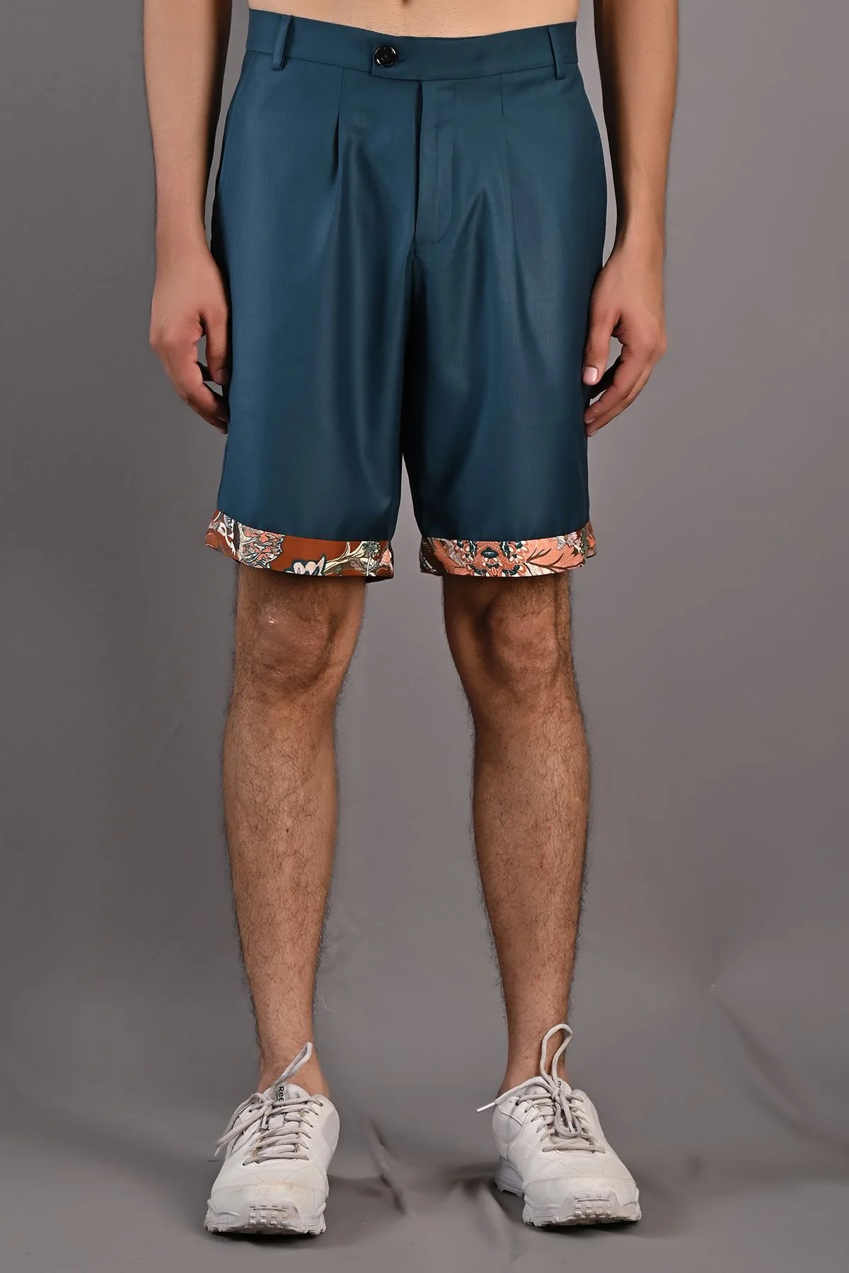 Oak- Maroon & Multi Printed Shirt with Teal Green Shorts Set - Image 5