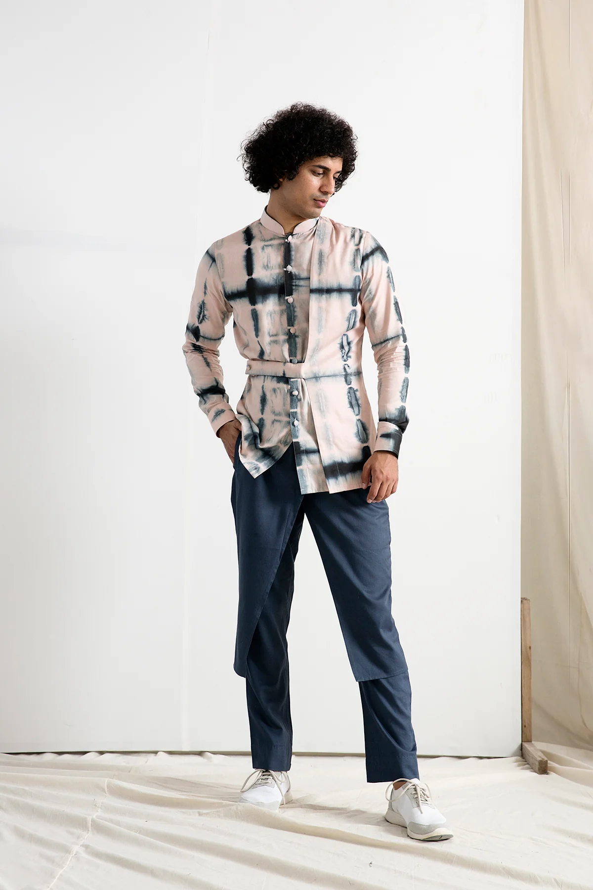 Oliver - Tie & Dye Overlapped Panel Kurta with Pant Set