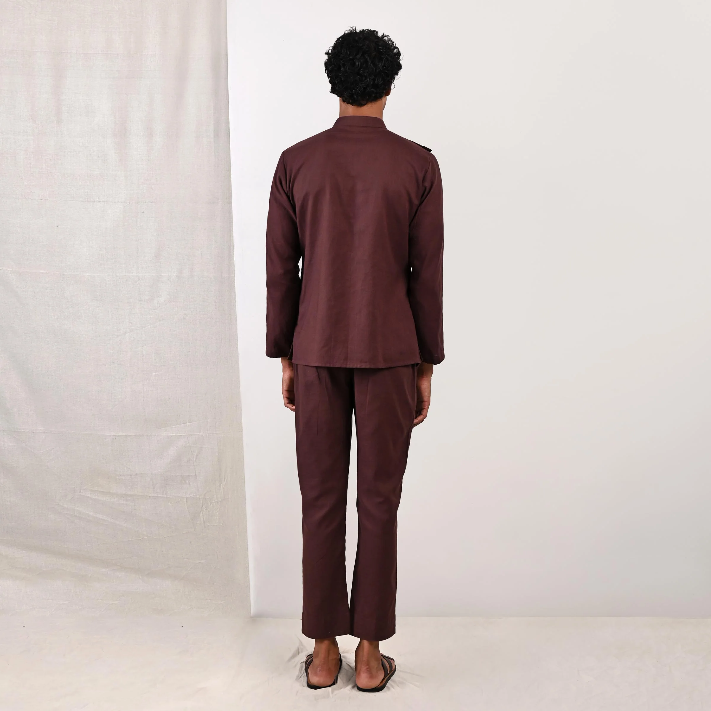 Parson - Dark Mahogany Asymmetrical Short Kurta Set - Image 5