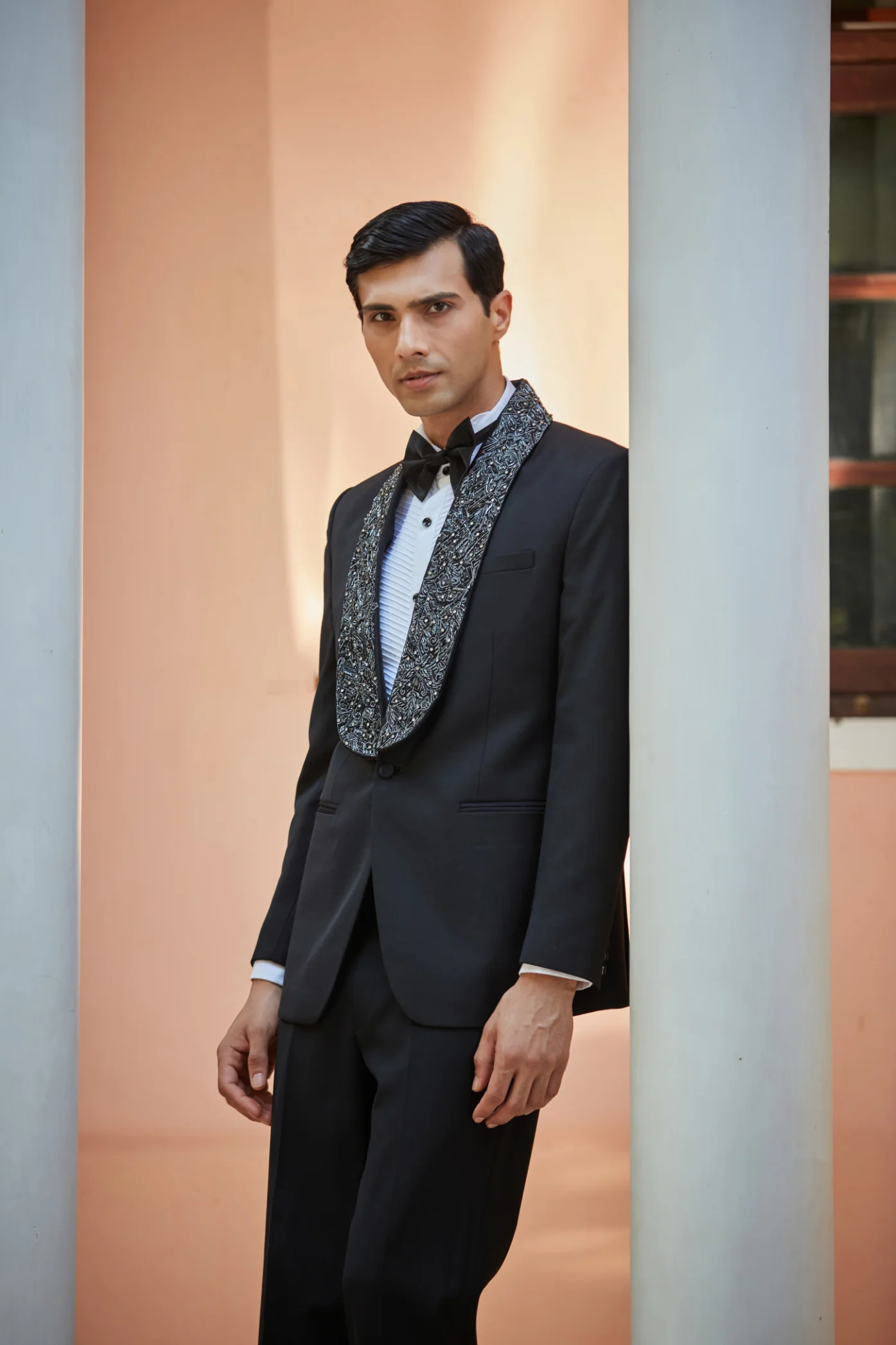 Phantom Embroidered Black Tuxedo - Image 4