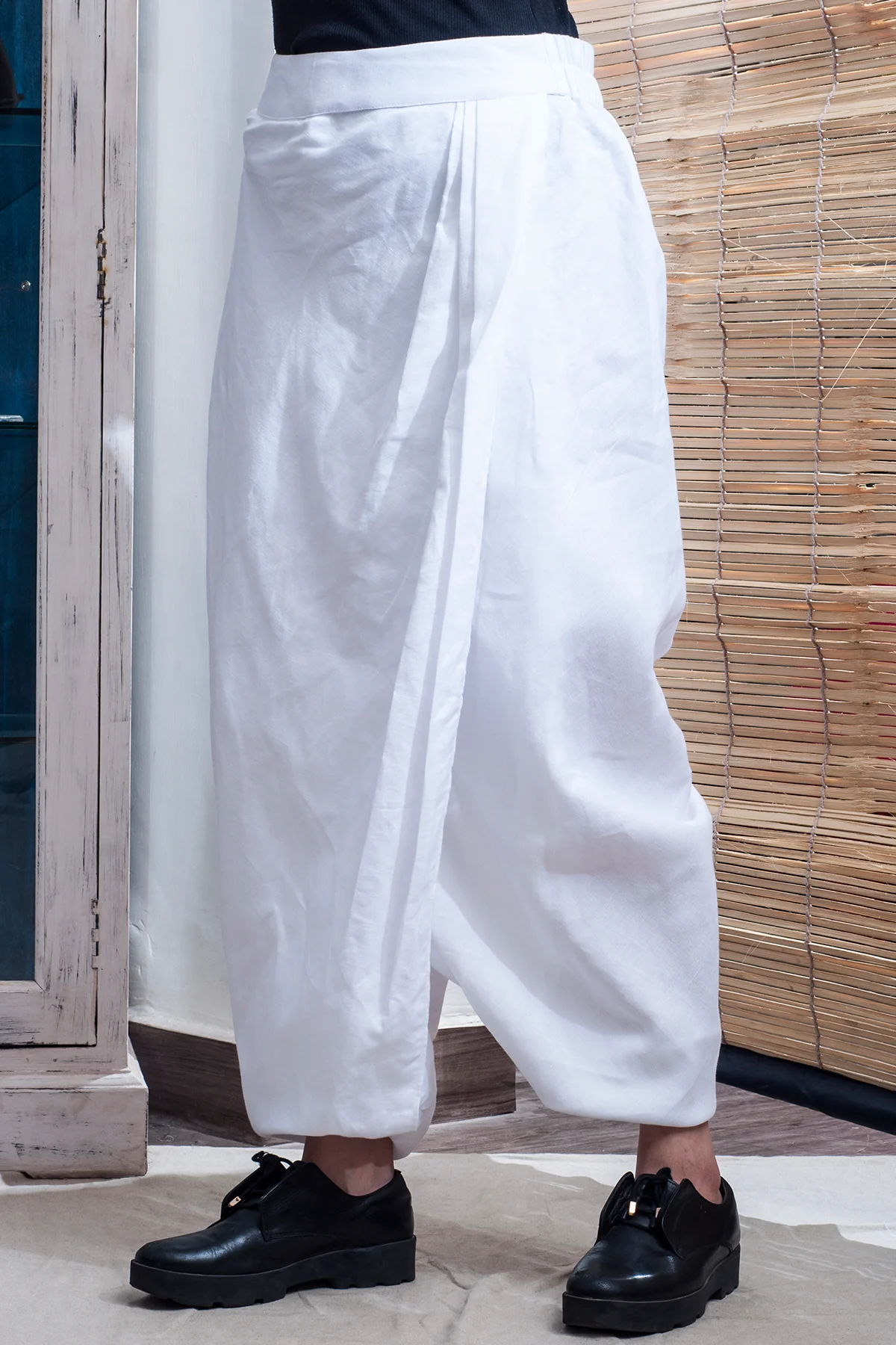Philly- White Overlap Dhoti Pants - Image 2