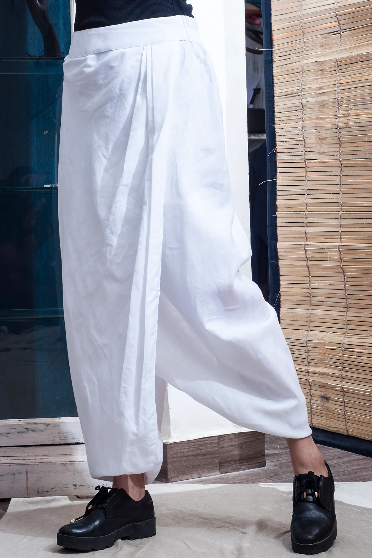 Philly- White Overlap Dhoti Pants - Image 3