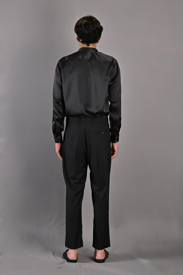 Pierre - Black Abstract Embroidered Open Jacket Set - Image 9