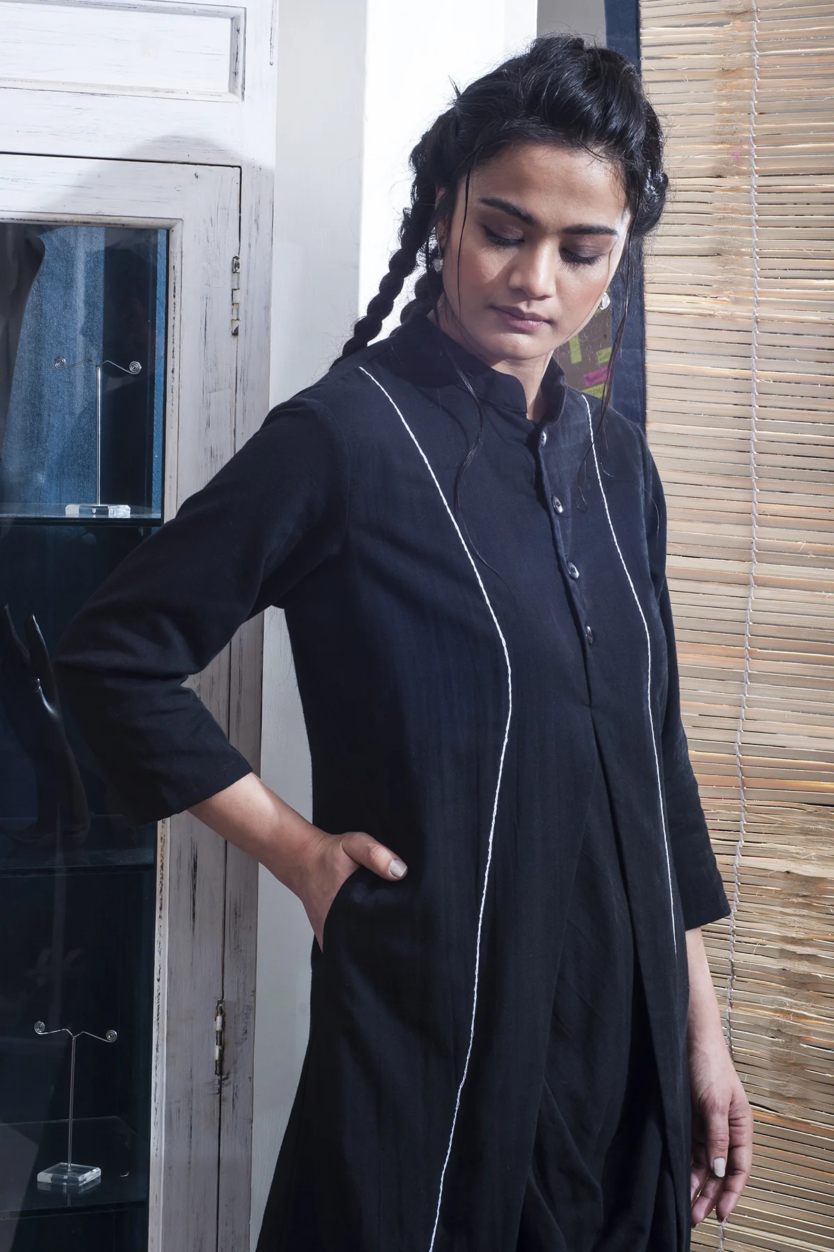 Pirna - Black Cowl Dress - Image 6