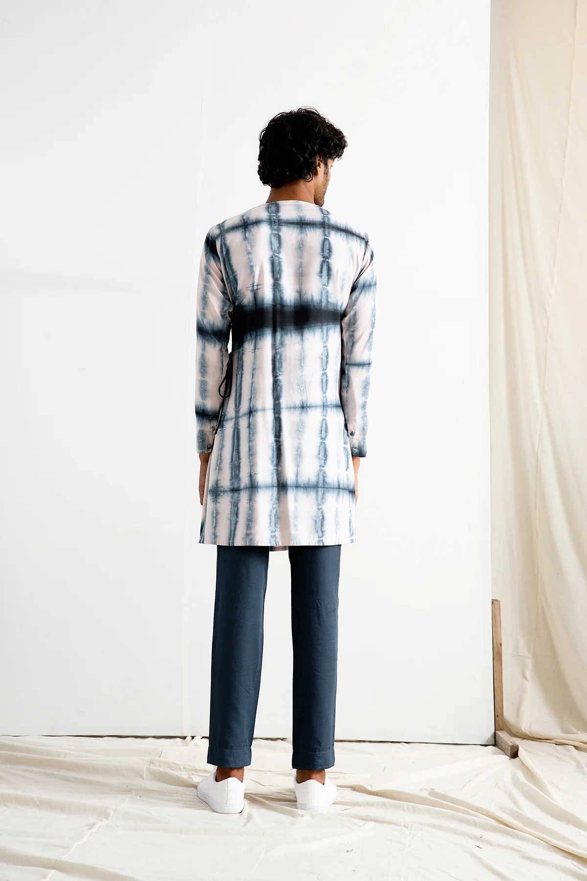 Placid - Tie & Dye Long Kurta with Pant Set - Image 2