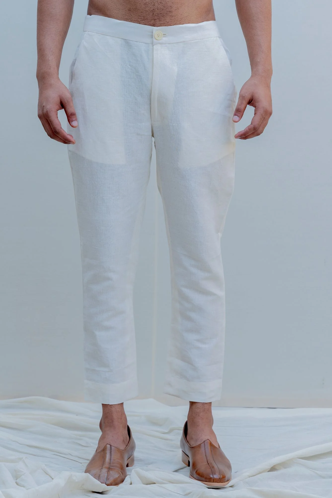 Prime - Off-White Achkan Jacket Set with Embroidered Pocket Square - Image 5