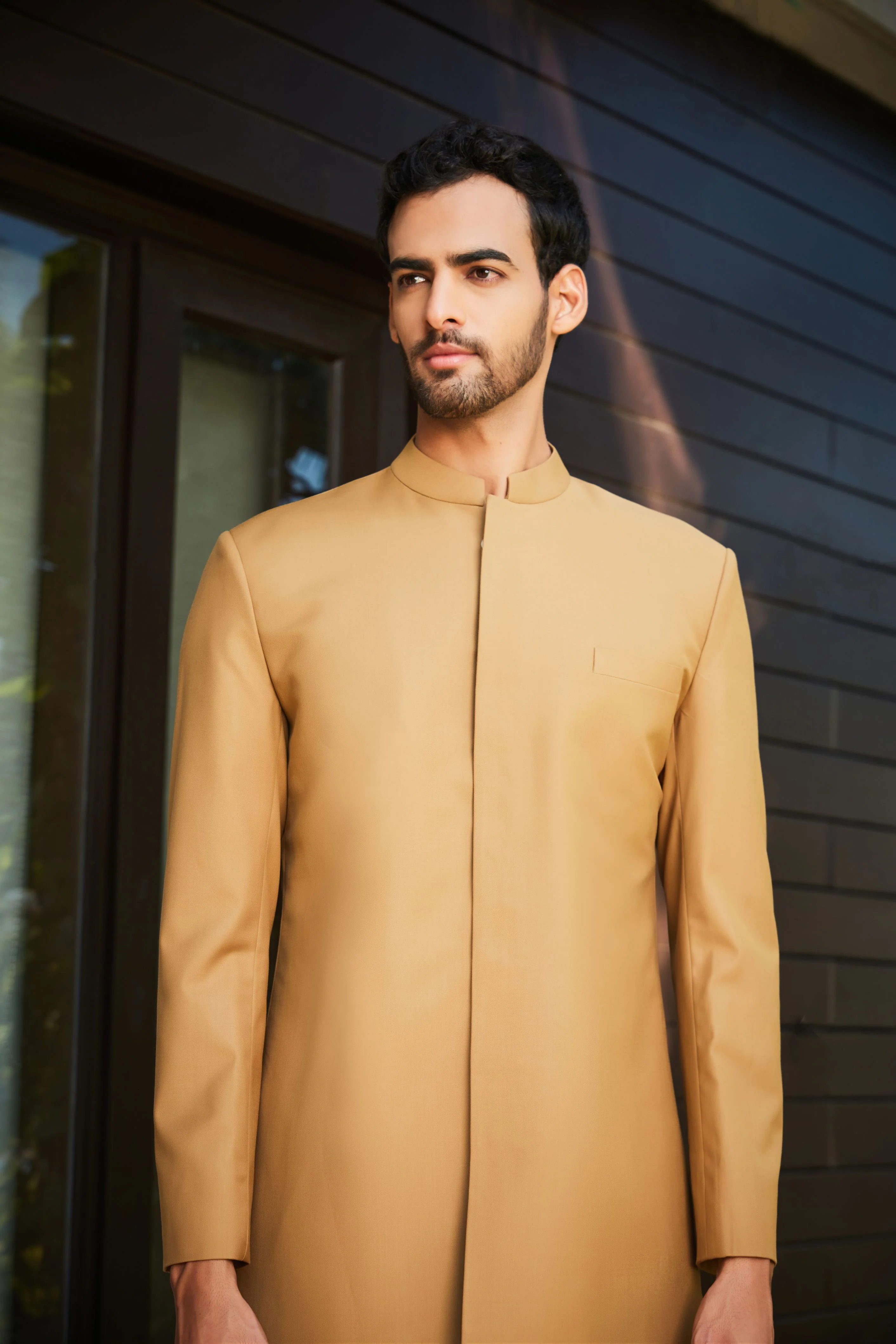 Prit- Beige Achkan set - Image 3