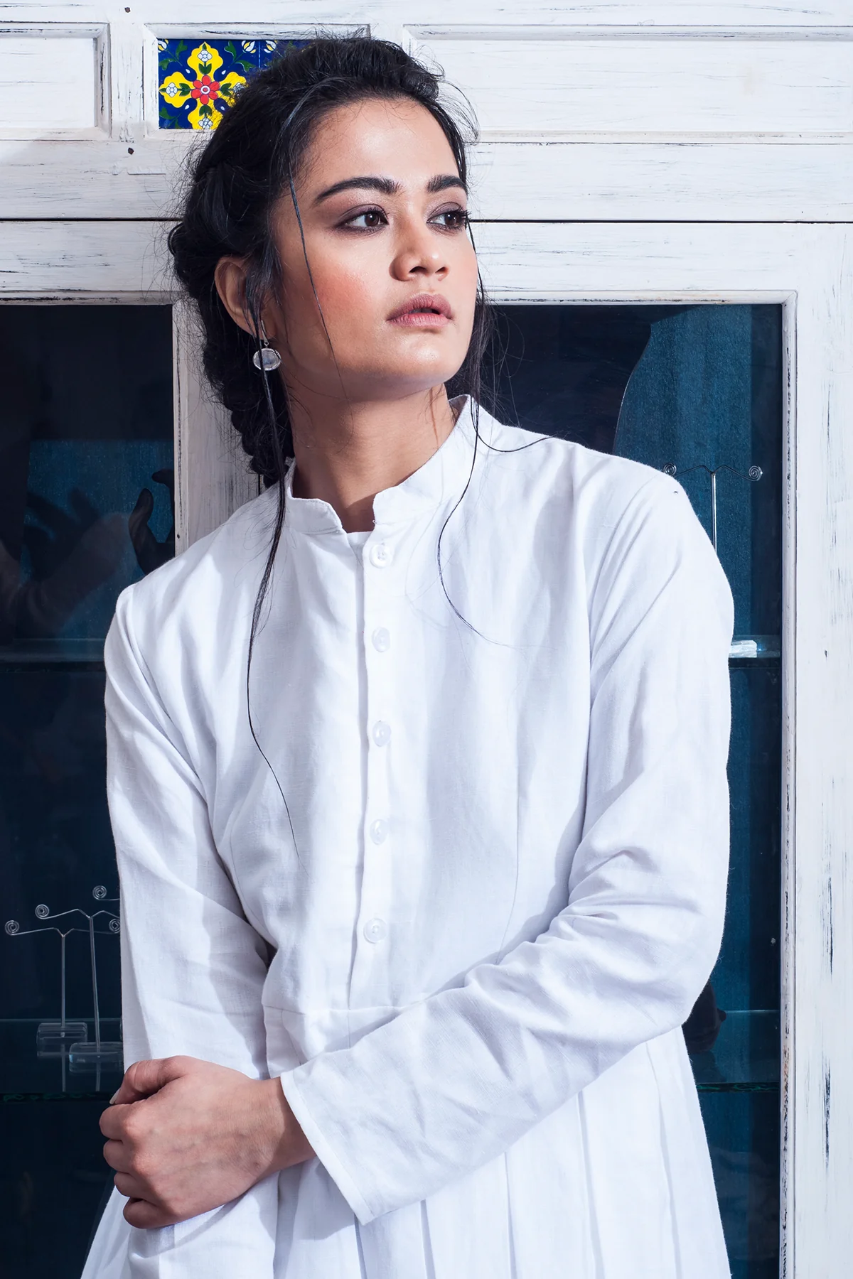 Ramer - White Flared & Pleats Dress - Image 2