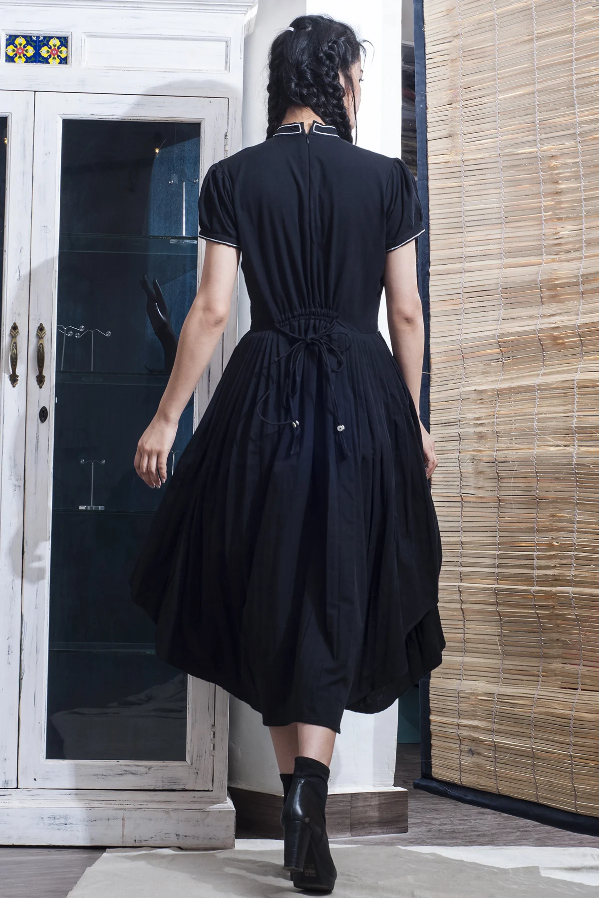 Ramira - Black Asymmetric Dress - Image 4