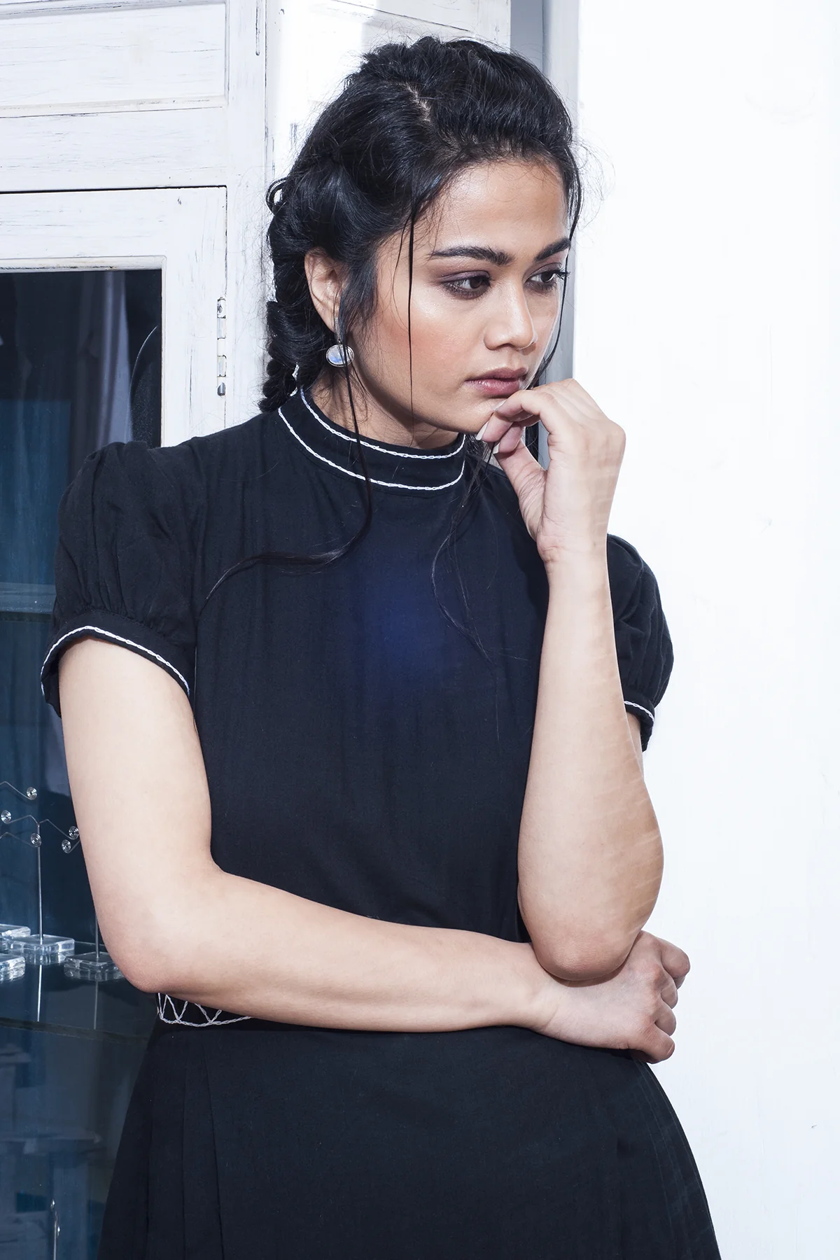 Ramira - Black Asymmetric Dress - Image 5