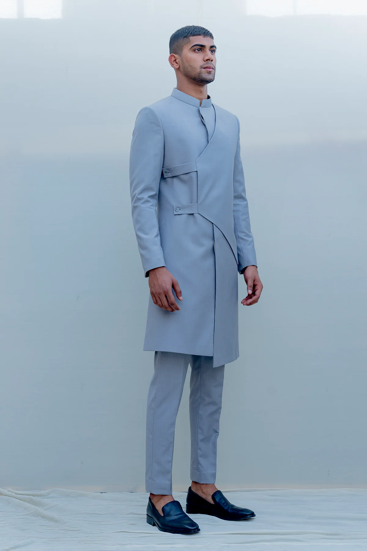 Regal- Grey Indo-Western Jacket Set - Image 3