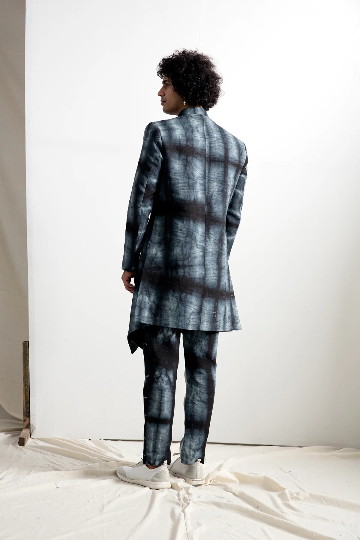 RODEN - TIE & DYE ASYMMETRIC ACHKAN JACKET SET - Image 2