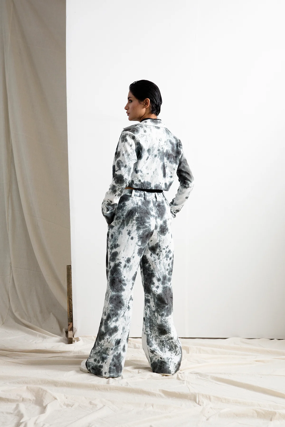 Rosa - Tie & Dye Co-ord Crop Jacket  & pant Set - Image 2