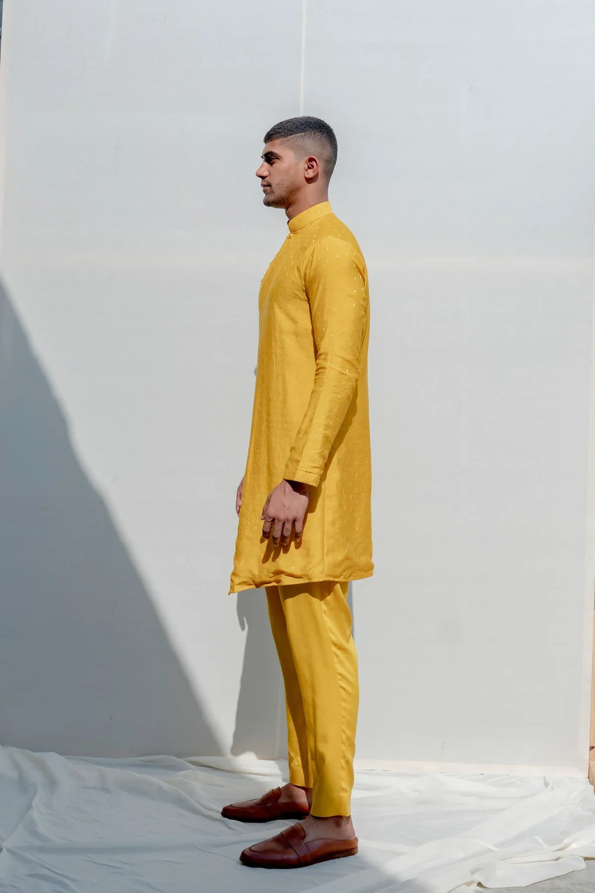ROVER - MUSTARD ASYMMETRICAL KURTA SET - Image 2