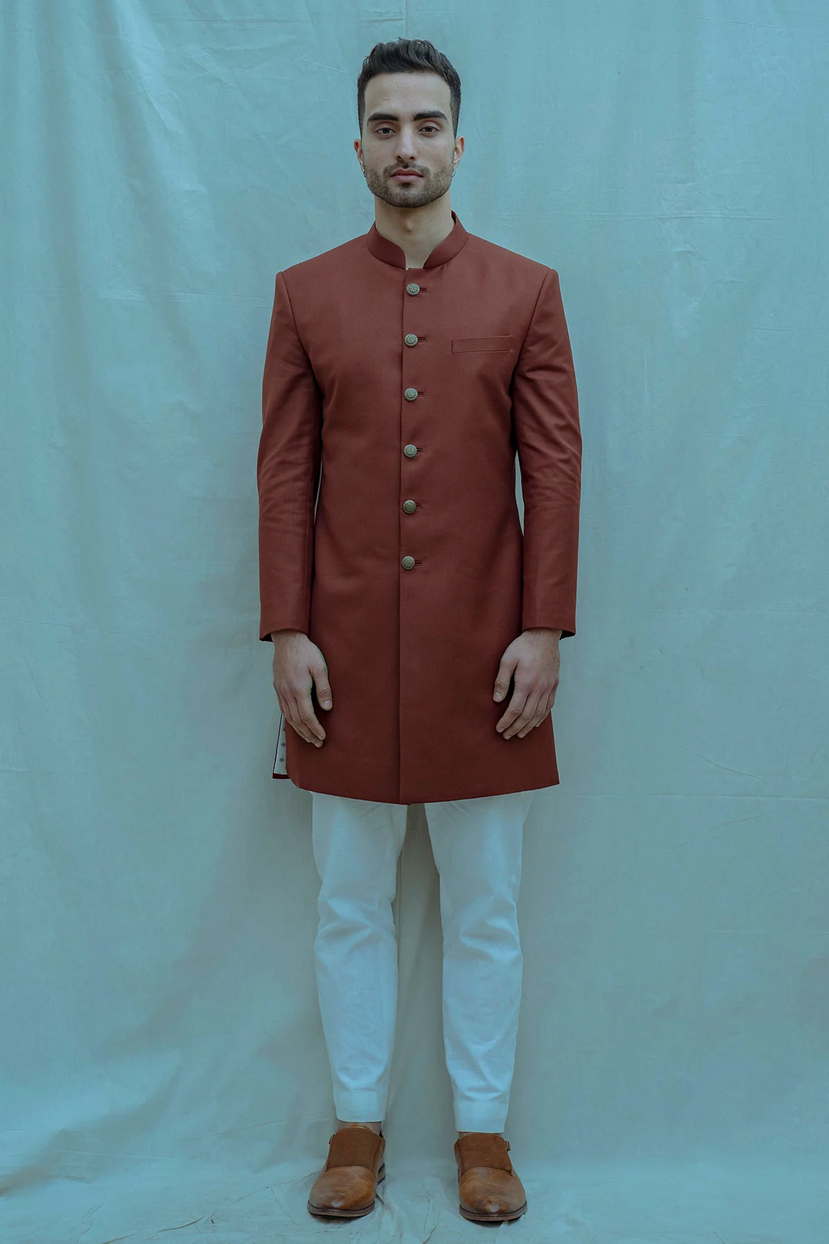 RUST CLASSIC BANDGALA ACHKAN SET