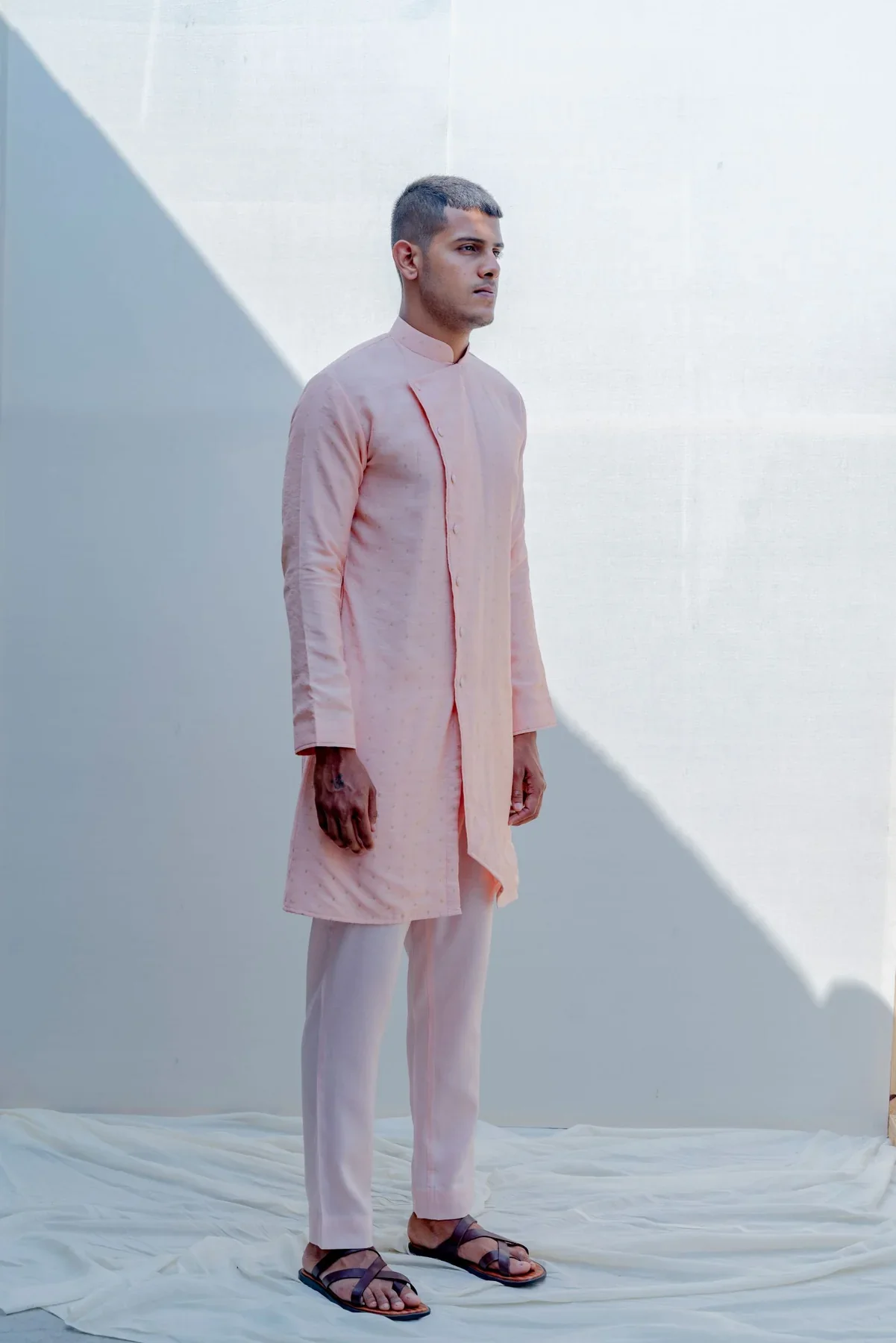SINTI - Peach Asymmetrical Kurta Set - Image 2