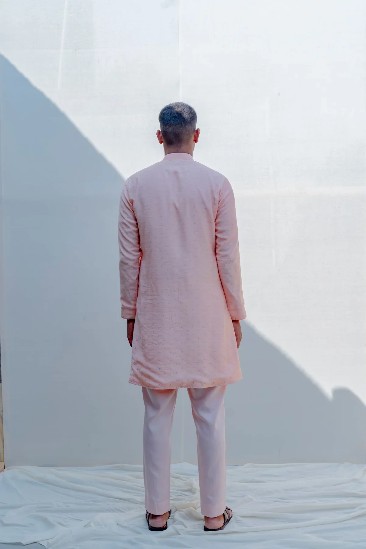 SINTI - Peach Asymmetrical Kurta Set - Image 4