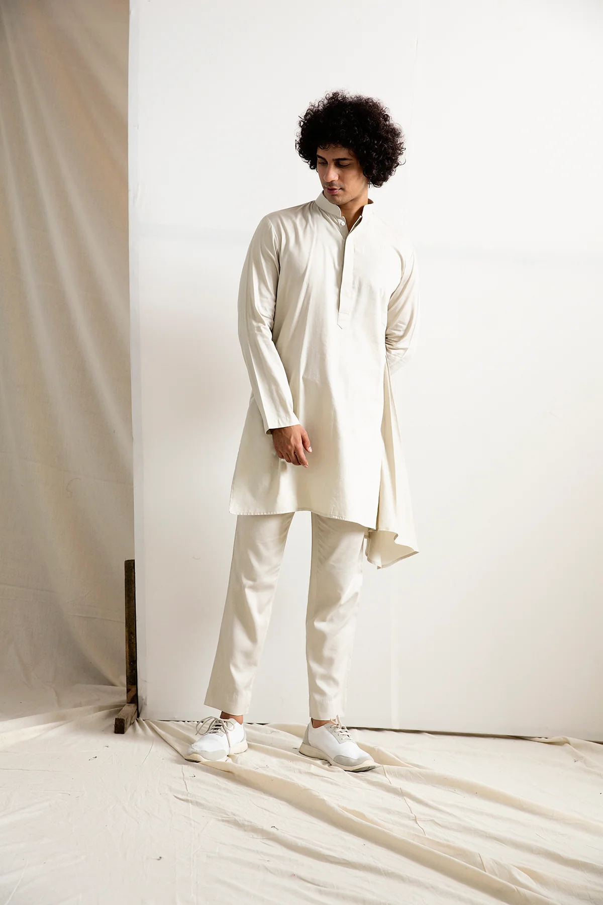 Solace Tie & Dye Asymmetric Jacket with Kurta Set - Image 2