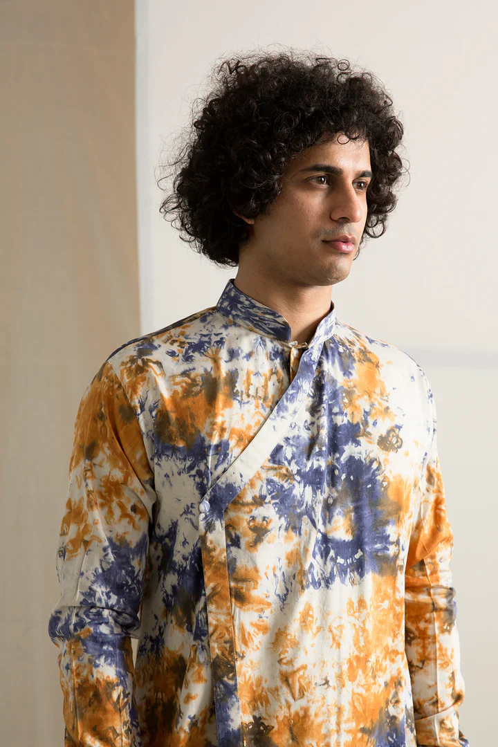 SOLOMON - Tie & Dye Overlapped Kurta Set - Image 2