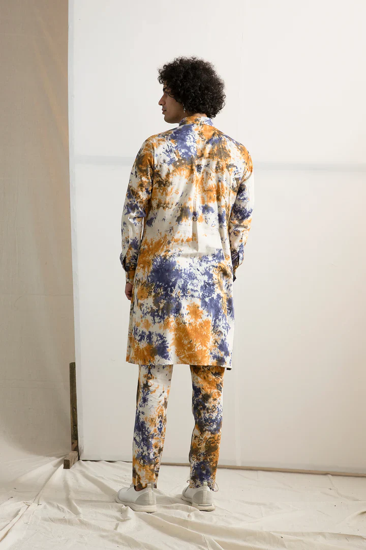 SOLOMON - Tie & Dye Overlapped Kurta Set - Image 3