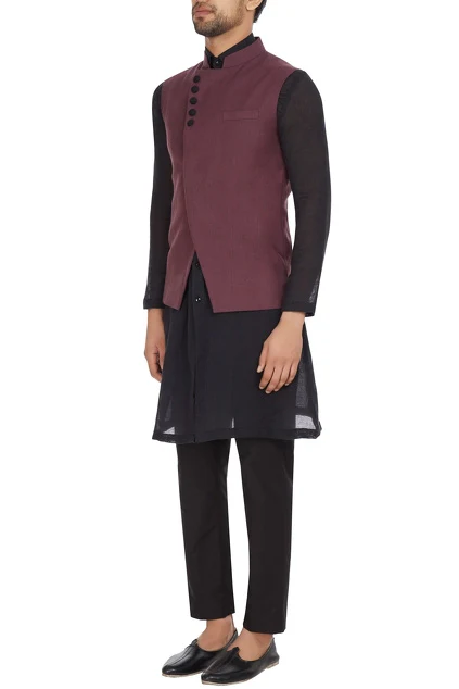 Sophis - Wine Nehru jacket Set - Image 4