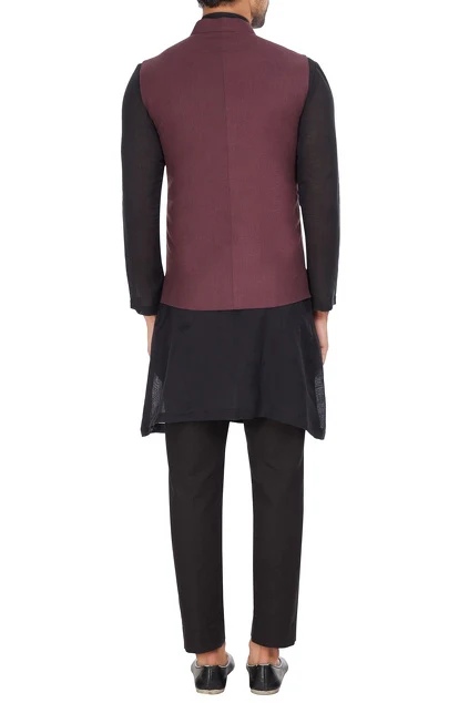 Sophis - Wine Nehru jacket Set - Image 6