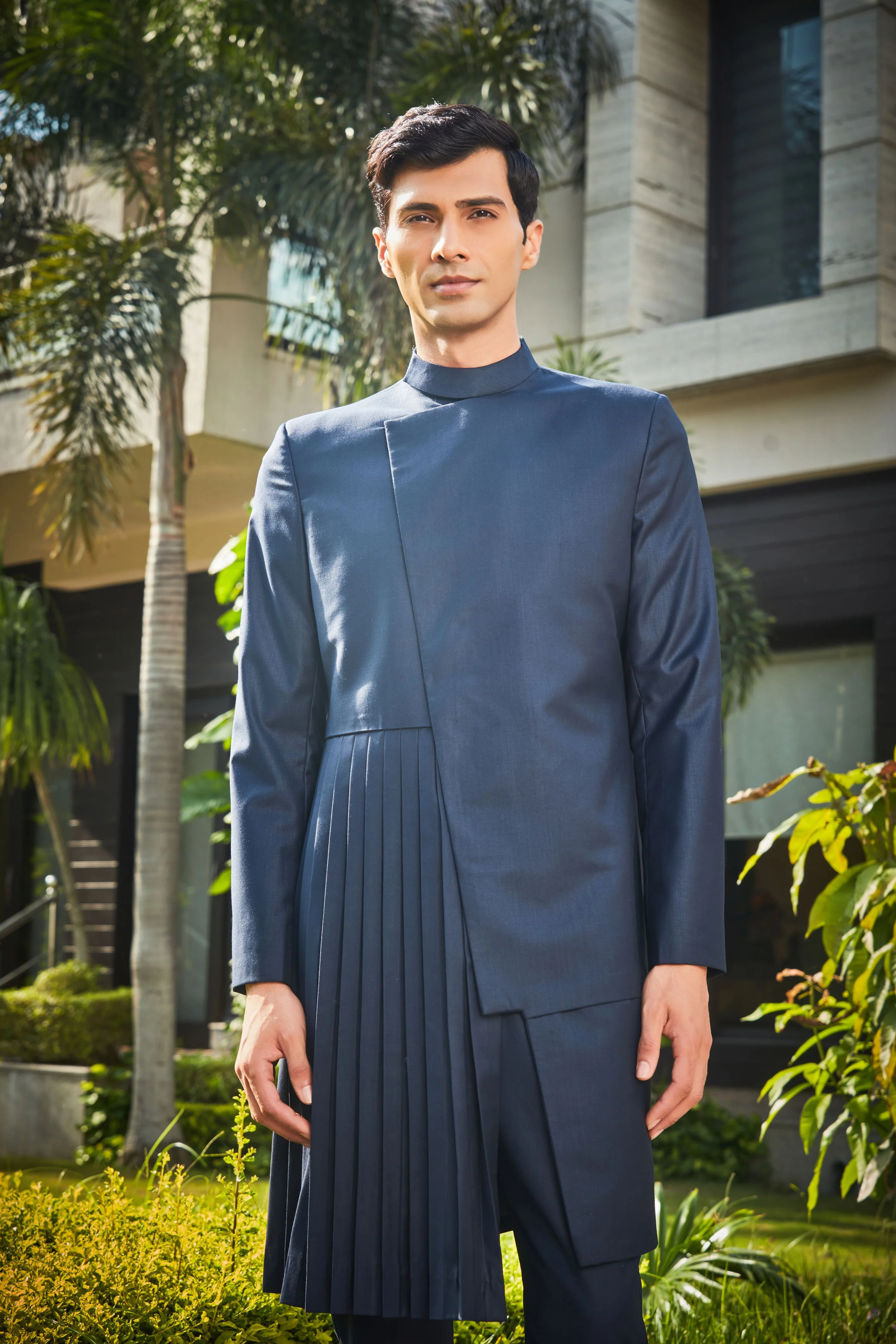 Stygian- Navy Blue Indo-western Set - Image 4