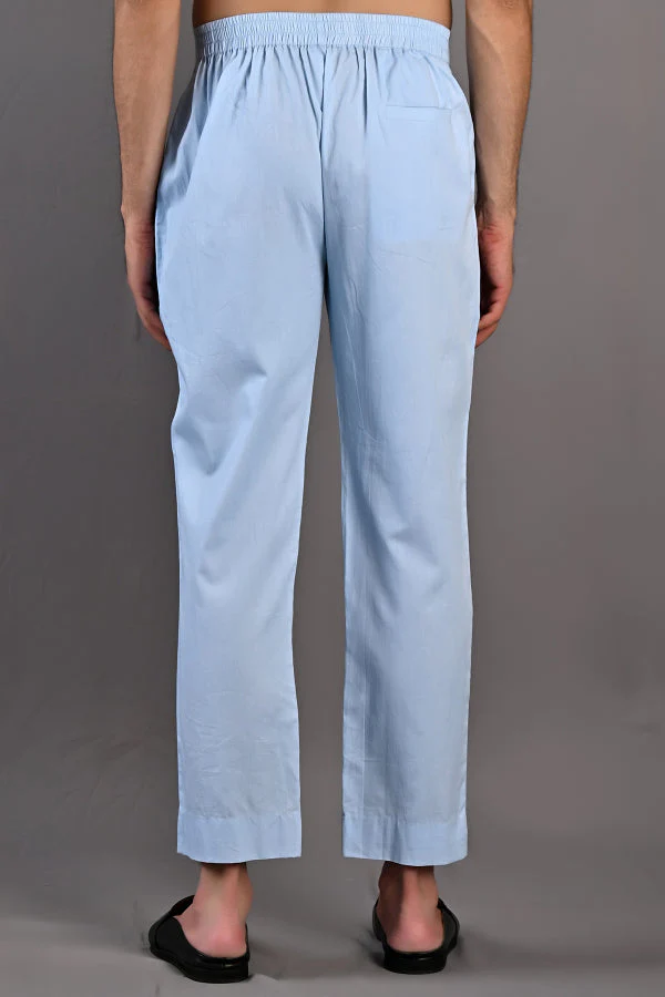TERENCE - LIGHT BLUE ABSTRACT EMBROIDERED NEHRU JACKET WITH KURTA SET - Image 7